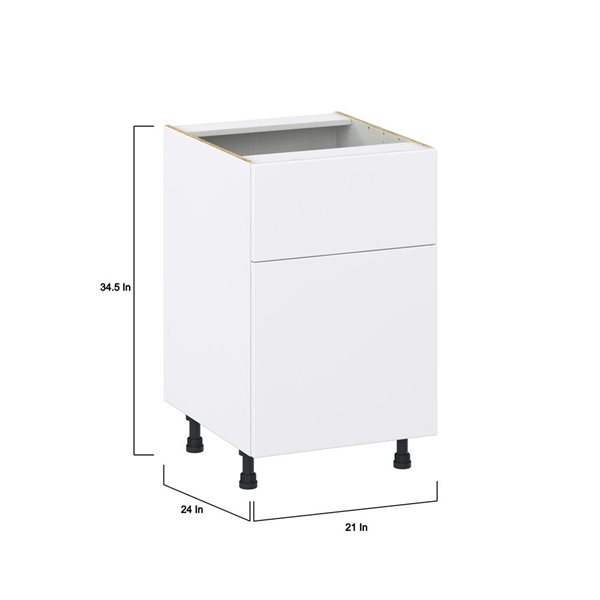 Hugo&Borg Lasalle 21 x 34.5 x 24.88-in Glacier White Door and Drawer Base Semi-Custom Cabinet