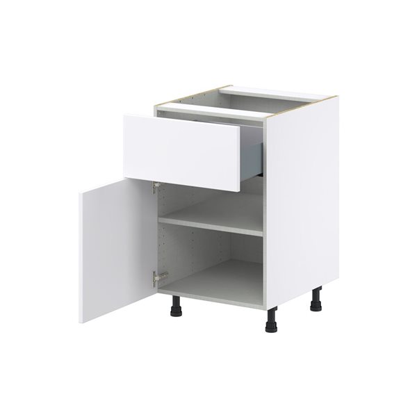 Hugo&Borg Lasalle 21 x 34.5 x 24.88-in Glacier White Door and Drawer Base Semi-Custom Cabinet