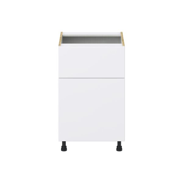 Hugo&Borg Lasalle 21 x 34.5 x 24.88-in Glacier White Door and Drawer Base Semi-Custom Cabinet