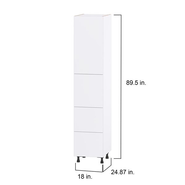 Hugo&Borg Lasalle 18 x 89.5 x 24.88-in Glacier White Door and Drawer Pantry Semi-Custom Cabinet