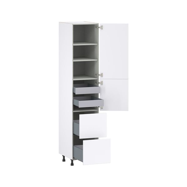 Hugo&Borg Lasalle 18 x 89.5 x 24.88-in Glacier White Door and Drawer Pantry Semi-Custom Cabinet