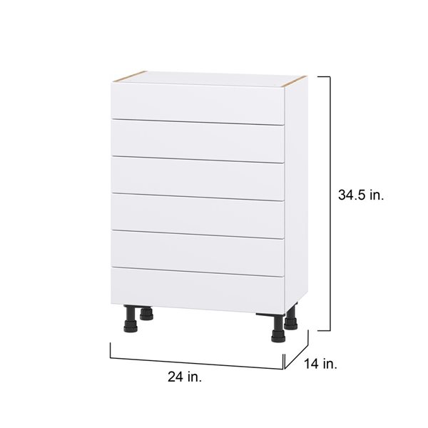 Hugo&Borg Lasalle 24 x 34.5 x 14.88-in Glacier White Drawer Base Semi-Custom Cabinet