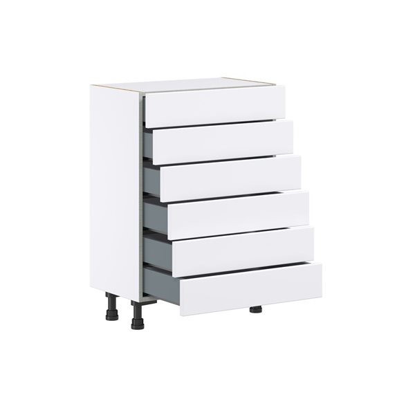 Hugo&Borg Lasalle 24 x 34.5 x 14.88-in Glacier White Drawer Base Semi-Custom Cabinet