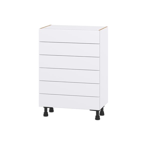 Hugo&Borg Lasalle 24 x 34.5 x 14.88-in Glacier White Drawer Base Semi-Custom Cabinet