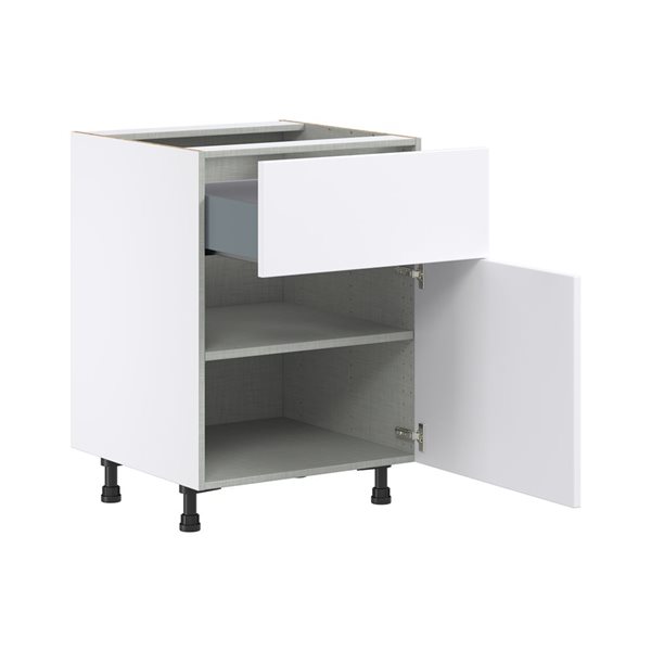 Hugo&Borg Lasalle 24 x 34.5 x 24.88-in Glacier White Door and Drawer Base Semi-Custom Cabinet