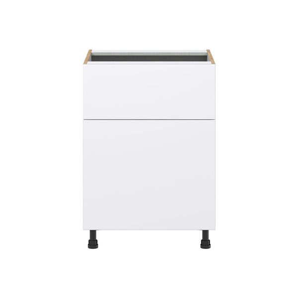 Hugo&Borg Lasalle 24 x 34.5 x 24.88-in Glacier White Door and Drawer Base Semi-Custom Cabinet