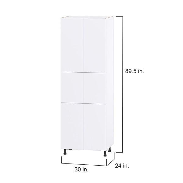 Hugo&Borg Lasalle 30 x 89.5 x 24.88-in Glacier White Door Pantry Semi-Custom Cabinet