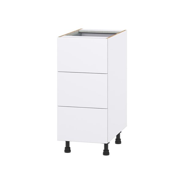 Hugo&Borg Lasalle 15 x 34.5 x 24.88-in Glacier White Drawer Base Semi-Custom Cabinet