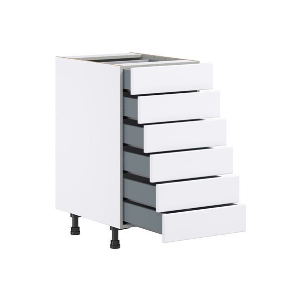 Hugo&Borg Lasalle 18 x 34.5 x 24.88-in Glacier White Drawer Base Semi-Custom Cabinet