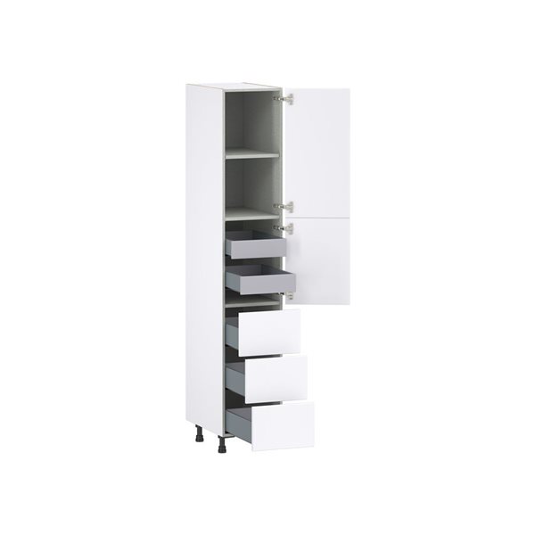 Hugo&Borg Lasalle 15 x 84.5 x 24.88-in Glacier White Door and Drawer Pantry Semi-Custom Cabinet