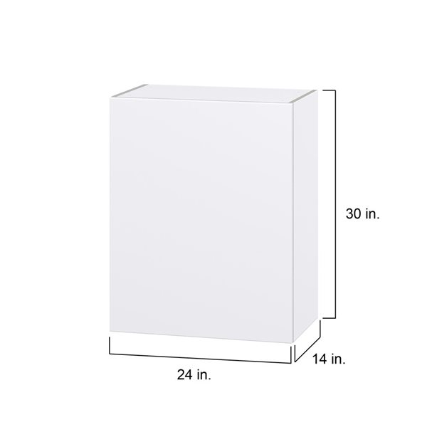 Hugo&Borg Lasalle 24 x 30 x 14.88-in Glacier White Door Wall Semi-Custom Cabinet