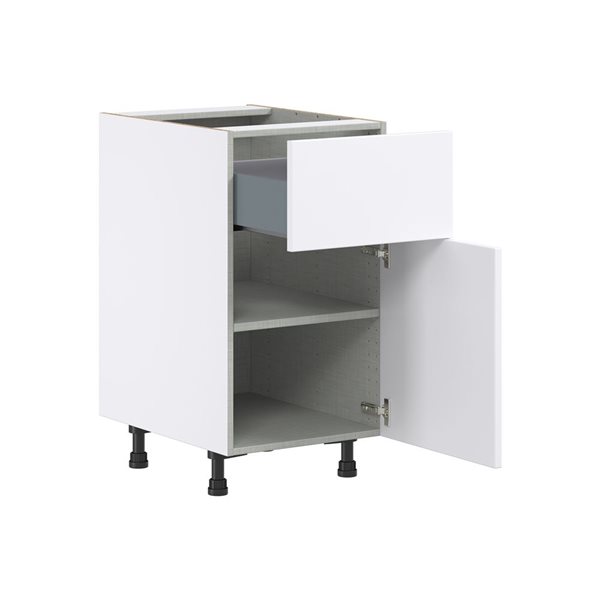 Hugo&Borg Lasalle 18 x 34.5 x 24.88-in Glacier White Door and Drawer Base Semi-Custom Cabinet