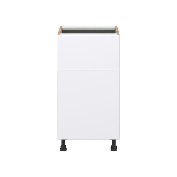 Hugo&Borg Lasalle 18 x 34.5 x 24.88-in Glacier White Door and Drawer Base Semi-Custom Cabinet