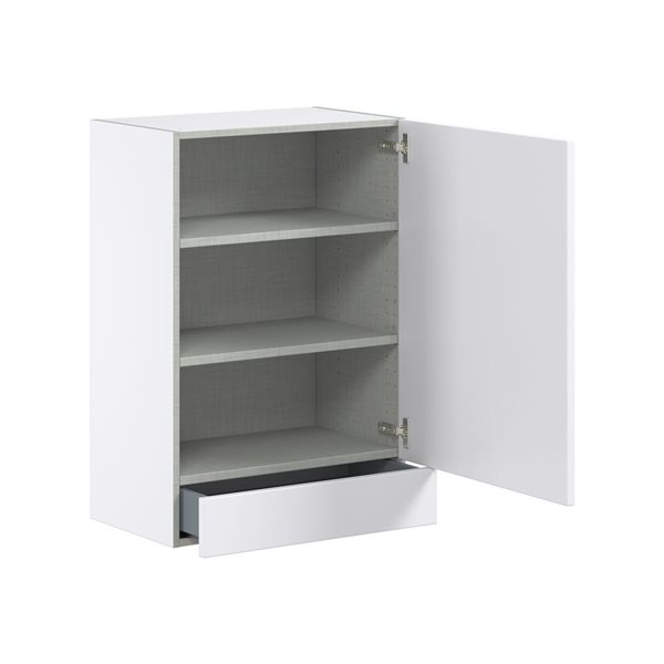 Hugo&Borg Lasalle 24 x 35 x 14.88-in Glacier White Door and Drawer Wall Semi-Custom Cabinet