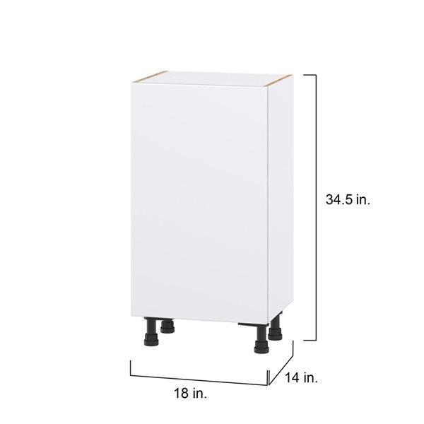 Hugo&Borg Lasalle 18 x 34.5 x 14.88-in Glacier White Door Base Semi-Custom Cabinet