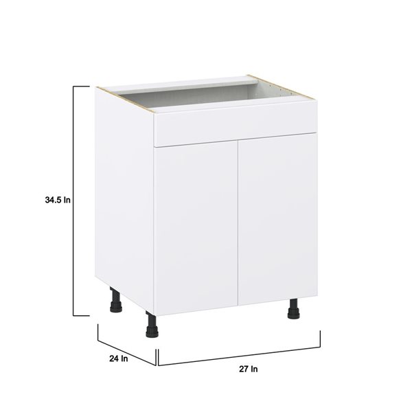 Hugo&Borg Lasalle 27 x 34.5 x 24.88-in Glacier White Door and Drawer Base Semi-Custom Cabinet