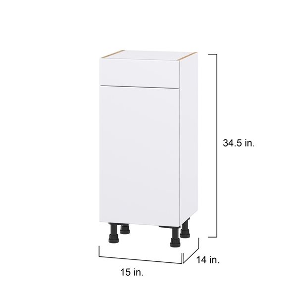 Hugo&Borg Lasalle 15 x 34.5 x 14.88-in Glacier White Door and Drawer Base Semi-Custom Cabinet