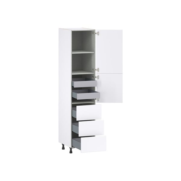 Hugo&Borg Lasalle 18 x 84.5 x 24.88-in Glacier White Door and Drawer Pantry Semi-Custom Cabinet