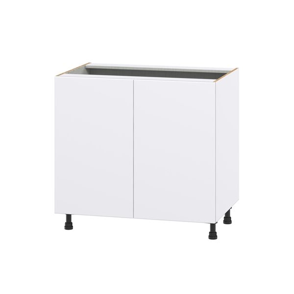 Hugo&Borg Lasalle 36 x 34.5 x 24.88-in Glacier White Door and Drawer Base Semi-Custom Cabinet