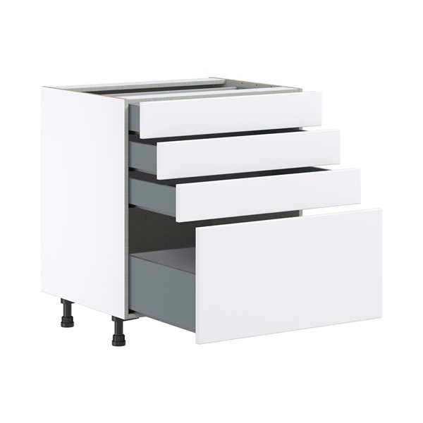 Hugo&Borg Lasalle 30 x 34.5 x 24.88-in Glacier White Drawer Base Semi-Custom Cabinet