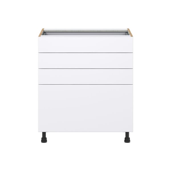 Hugo&Borg Lasalle 30 x 34.5 x 24.88-in Glacier White Drawer Base Semi-Custom Cabinet