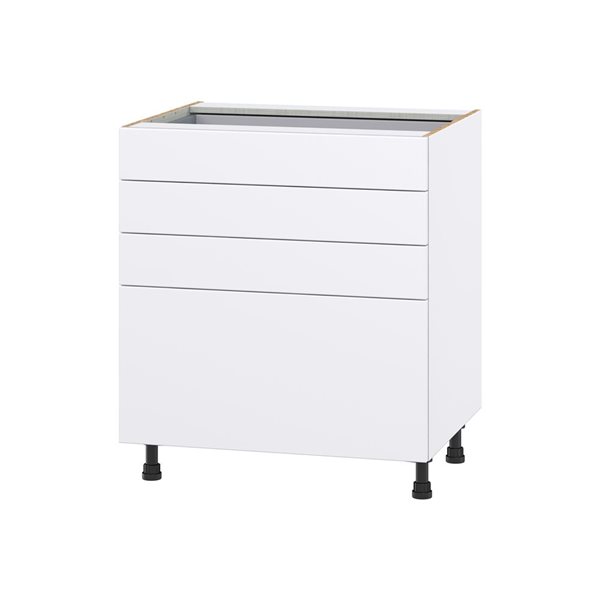 Hugo&Borg Lasalle 30 x 34.5 x 24.88-in Glacier White Drawer Base Semi-Custom Cabinet