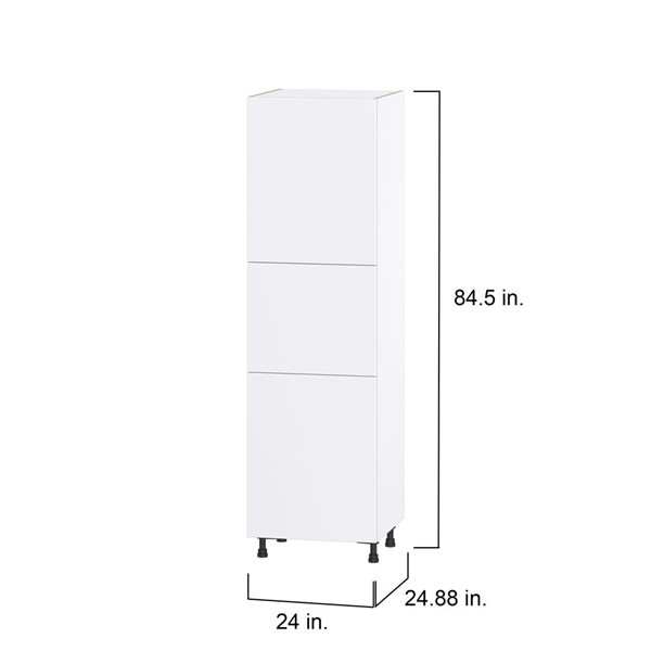 Hugo&Borg Lasalle 24 x 84.5 x 24.88-in Glacier White Door and Drawer Pantry Semi-Custom Cabinet