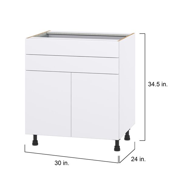 Hugo&Borg Lasalle 30 x 34.5 x 24.88-in Glacier White Door and Drawer Base Semi-Custom Cabinet