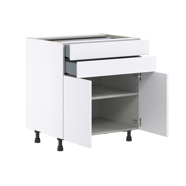 Hugo&Borg Lasalle 30 x 34.5 x 24.88-in Glacier White Door and Drawer Base Semi-Custom Cabinet