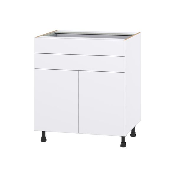 Hugo&Borg Lasalle 30 x 34.5 x 24.88-in Glacier White Door and Drawer Base Semi-Custom Cabinet