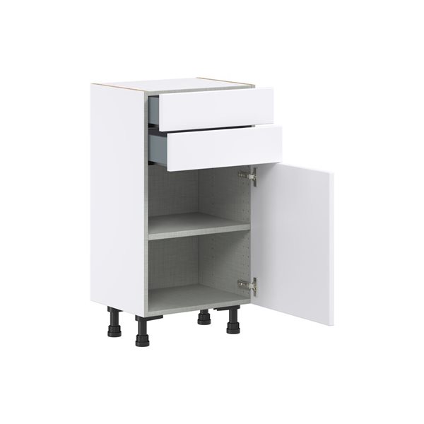 Hugo&Borg Lasalle 18 x 34.5 x 14.88-in Glacier White Door and Drawer Base Semi-Custom Cabinet