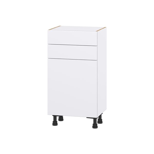 Hugo&Borg Lasalle 18 x 34.5 x 14.88-in Glacier White Door and Drawer Base Semi-Custom Cabinet