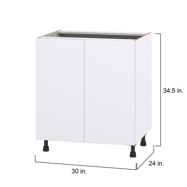 Hugo&Borg Lasalle 30 x 34.5 x 24.88-in Glacier White Sink Base Semi-Custom Cabinet