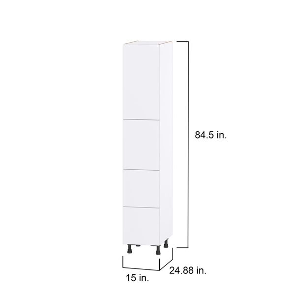 Hugo&Borg Lasalle 15 x 84.5 x 24.88-in Glacier White Door and Drawer Pantry Semi-Custom Cabinet