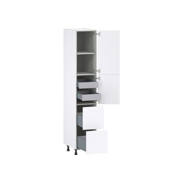 Hugo&Borg Lasalle 15 x 84.5 x 24.88-in Glacier White Door and Drawer Pantry Semi-Custom Cabinet