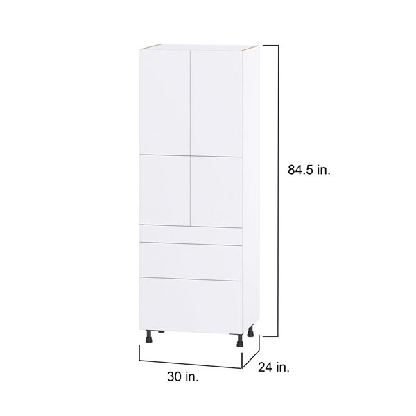 Hugo&Borg Lasalle 30 x 84.5 x 24.88-in Glacier White Door and Drawer Pantry Semi-Custom Cabinet