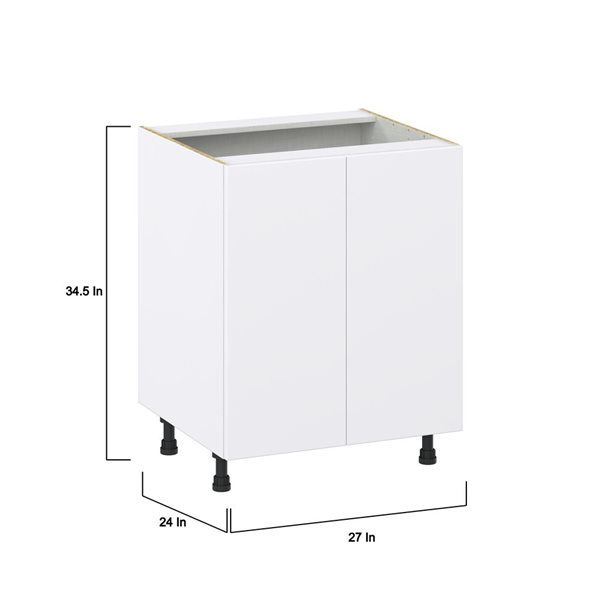 Hugo&Borg Lasalle 27 x 34.5 x 24.88-in Glacier White Door Base Semi-Custom Cabinet