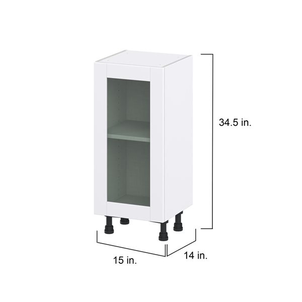 Hugo&Borg Lasalle 15 x 34.5 x 14.88-in Glacier White Door Base Semi-Custom Cabinet