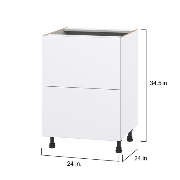 Hugo&Borg Lasalle 24 x 34.5 x 24.88-in Glacier White Drawer Base Semi-Custom Cabinet