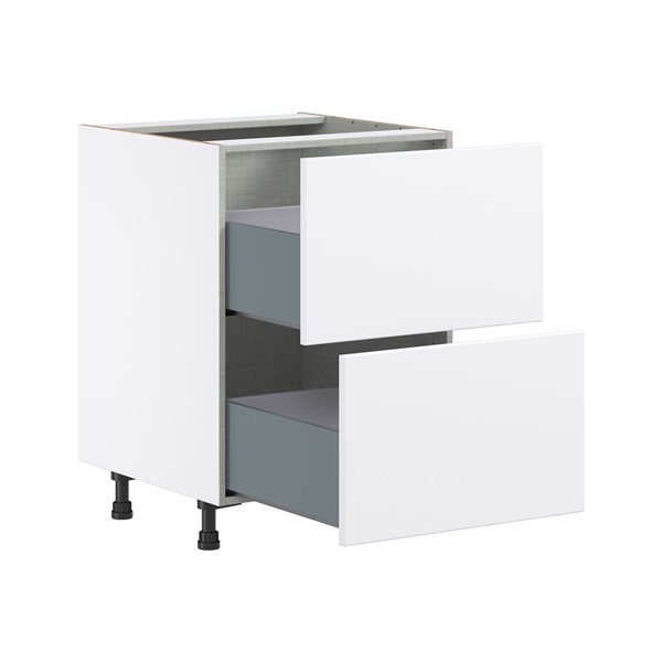 Hugo&Borg Lasalle 24 x 34.5 x 24.88-in Glacier White Drawer Base Semi-Custom Cabinet