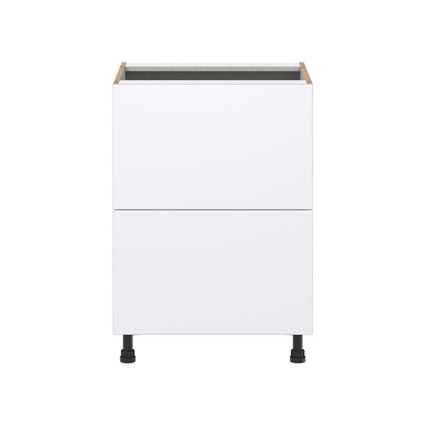 Hugo&Borg Lasalle 24 x 34.5 x 24.88-in Glacier White Drawer Base Semi-Custom Cabinet