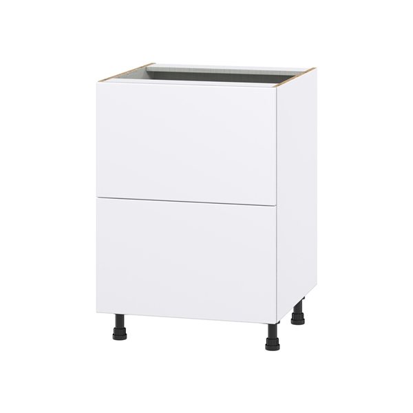 Hugo&Borg Lasalle 24 x 34.5 x 24.88-in Glacier White Drawer Base Semi-Custom Cabinet