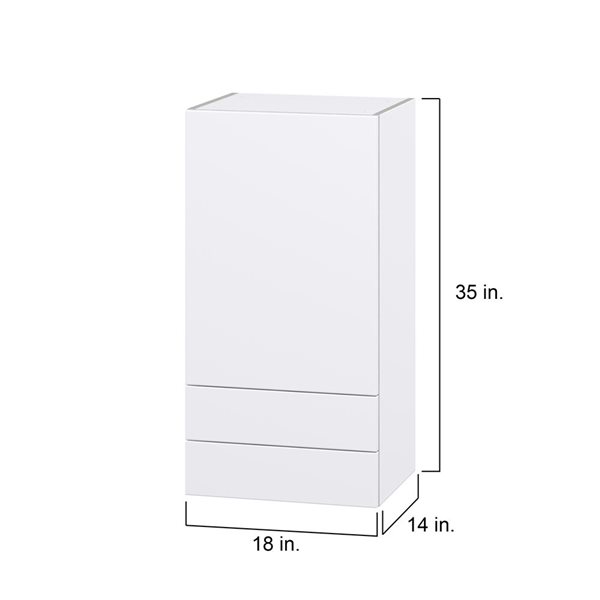 Hugo&Borg Lasalle 18 x 35 x 14.88-in Glacier White Door and Drawer Wall Semi-Custom Cabinet