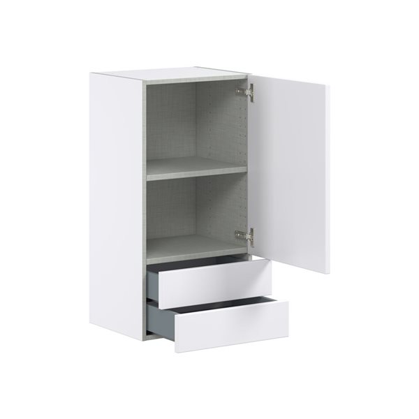 Hugo&Borg Lasalle 18 x 35 x 14.88-in Glacier White Door and Drawer Wall Semi-Custom Cabinet