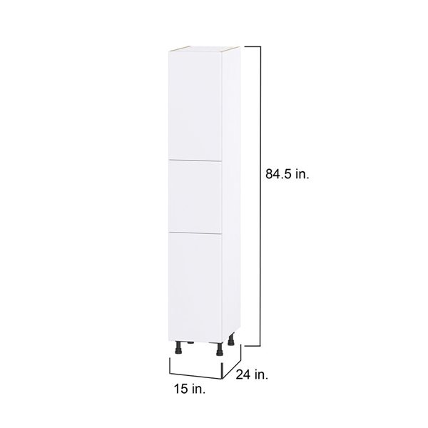 Hugo&Borg Lasalle 15 x 84.5 x 24.88-in Glacier White Door Pantry Semi-Custom Cabinet