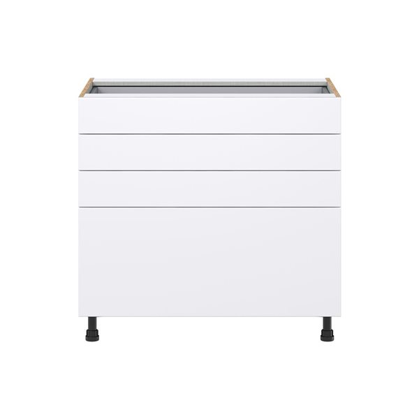 Hugo&Borg Lasalle 36 x 34.5 x 24.88-in Glacier White Drawer Base Semi-Custom Cabinet