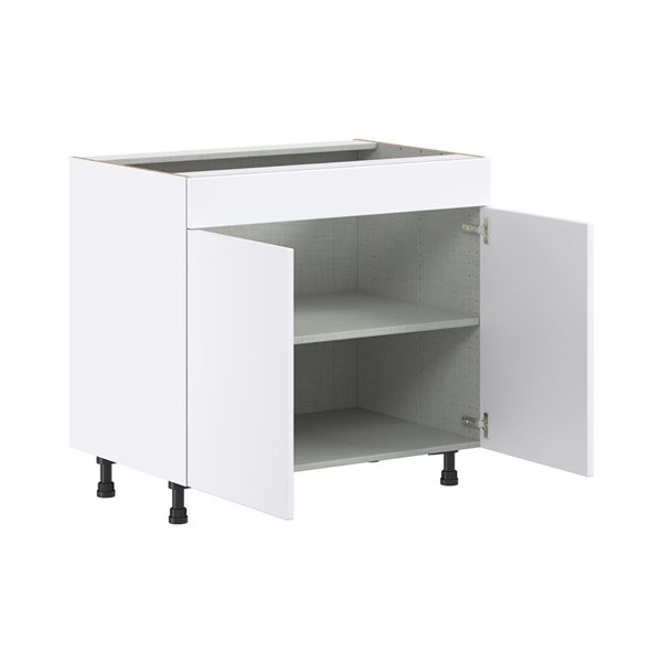 Hugo&Borg Lasalle 36 x 34.5 x 24.88-in Glacier White Door Base Semi-Custom Cabinet