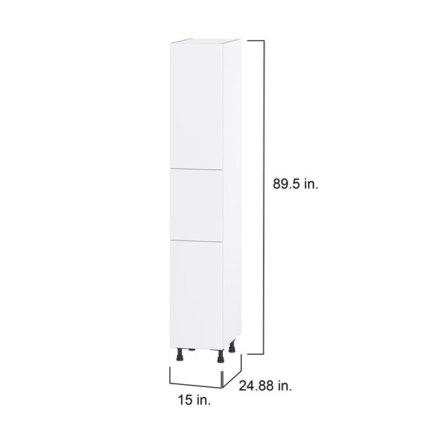 Hugo&Borg Lasalle 15 x 89.5 x 24.88-in Glacier White Door and Drawer Pantry Semi-Custom Cabinet