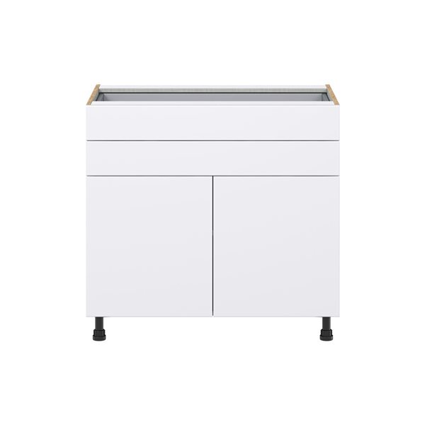 Hugo&Borg Lasalle 36 x 34.5 x 24.88-in Glacier White Door and Drawer Base Semi-Custom Cabinet