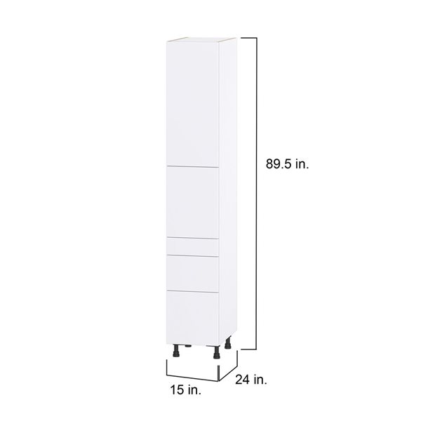 Hugo&Borg Lasalle 15 x 89.5 x 24.88-in Glacier White Door and Drawer Pantry Semi-Custom Cabinet